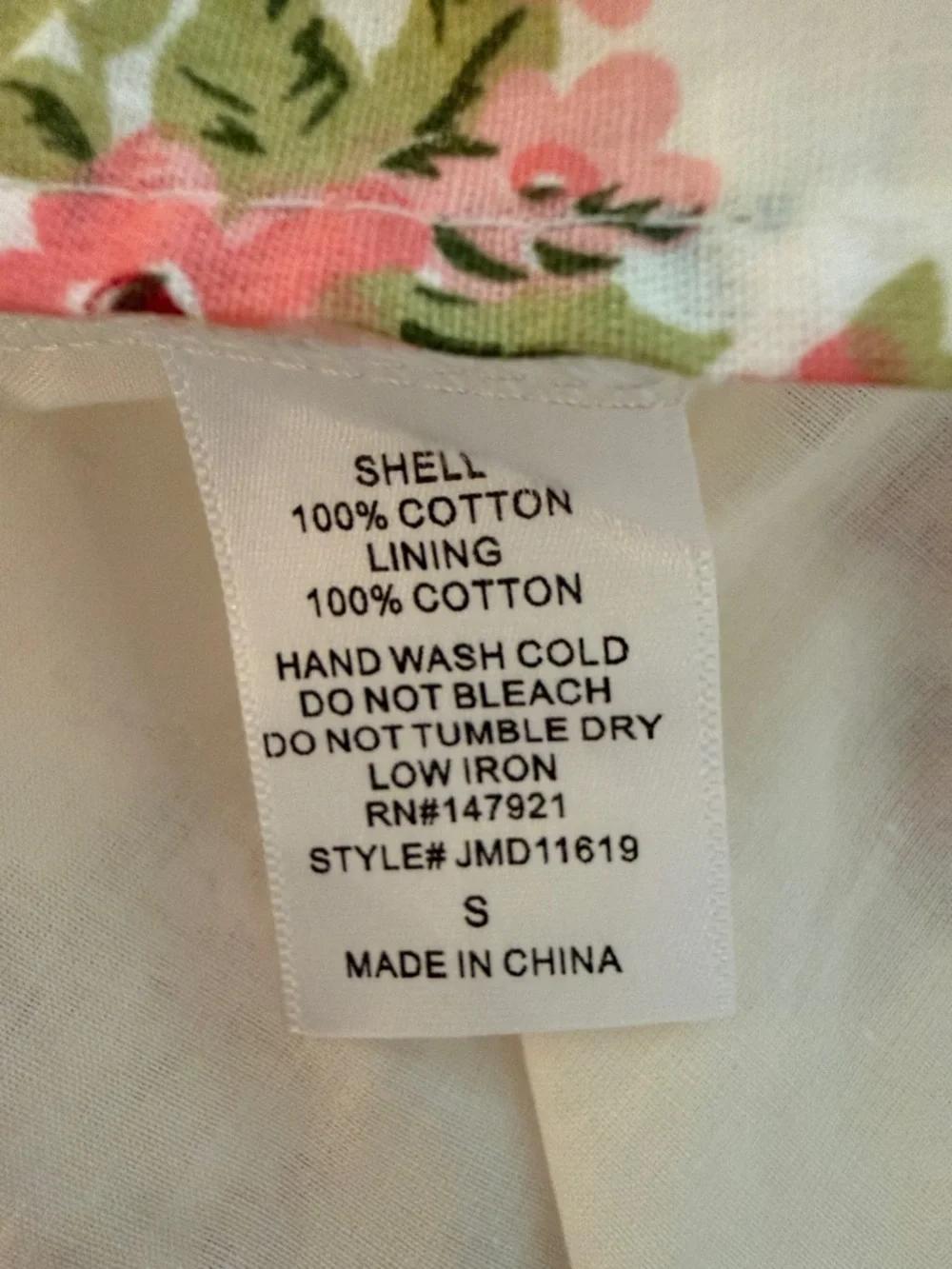 Floral Off-Shoulder Maxi Dress in White with Pink Roses - Picture 9 of 9